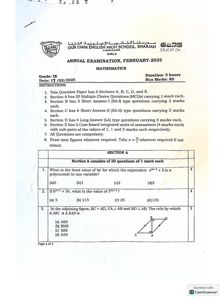 Oos Math Annual Paper | PDF
