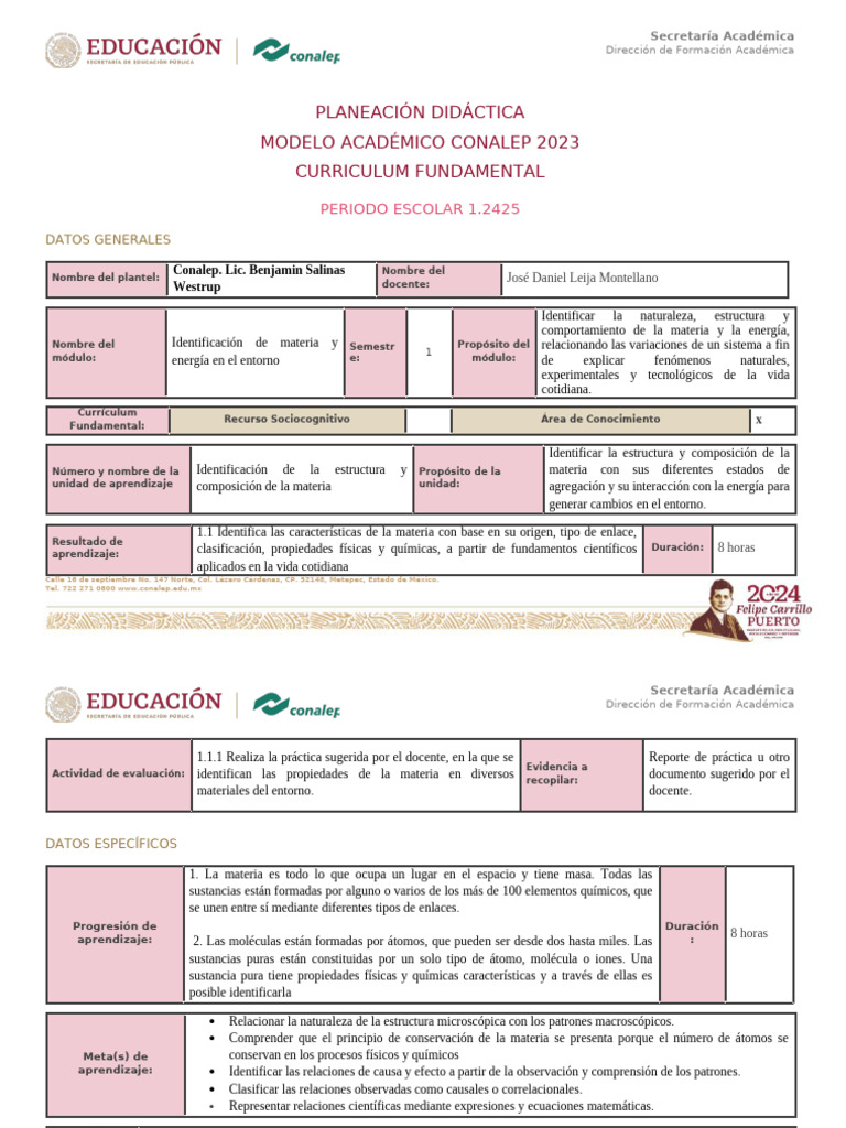 PLAN SESION Identificación de Materia y Energía en El Entorno JDLM ...