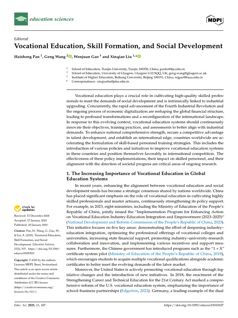 Vocational Education and Social Development | PDF | Vocational ...