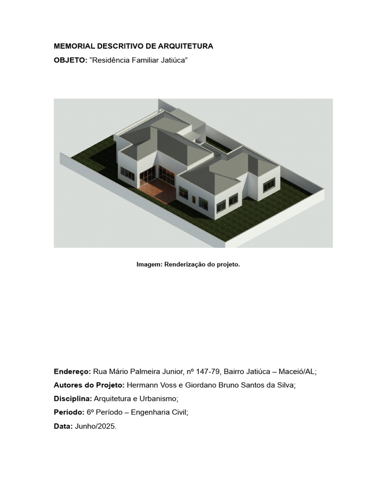 Memorial Descritivo: Residência Jatiúca | PDF