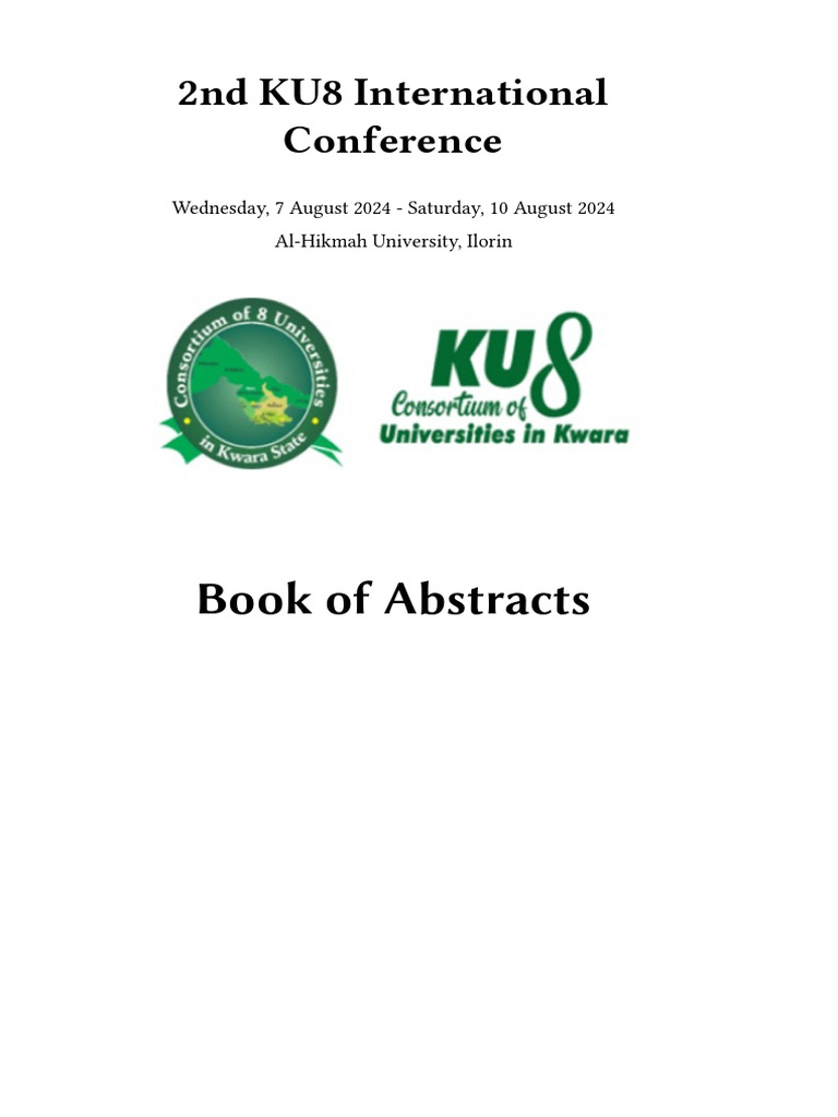 Ku8 2nd International Conference Book of Abstracts 1726247161 | PDF |  Artificial Intelligence | Intelligence (AI) & Semantics