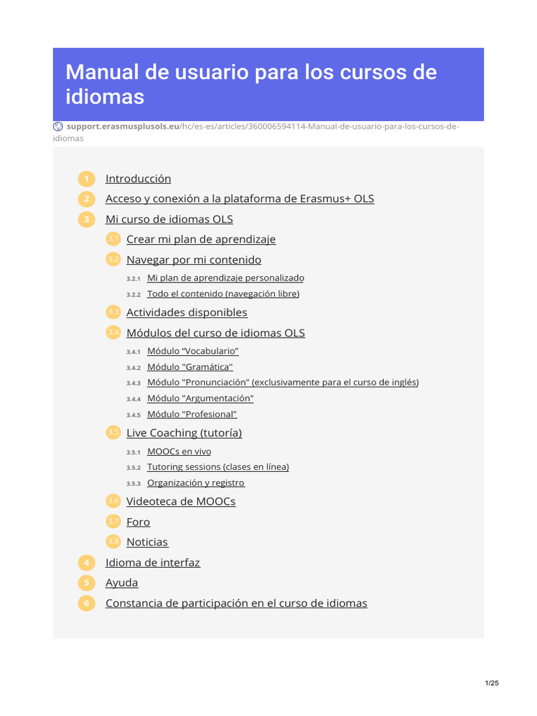 Guía de uso para cursos de idiomas OLS | PDF | Curso abierto masivo en ...