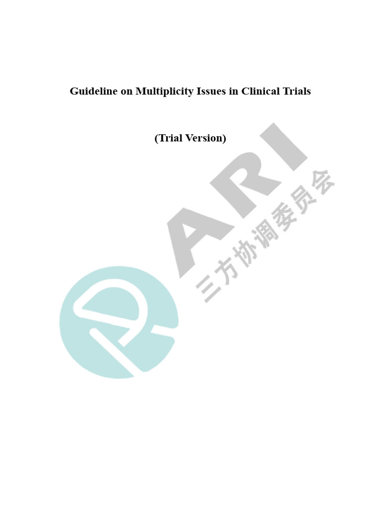 Guideline On Multiplicity Issues in Clinical Trials (Trial Version ...