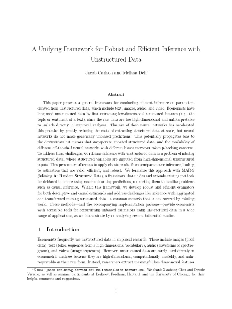 A Unifying Framework For Robust and Efficient Inference With ...