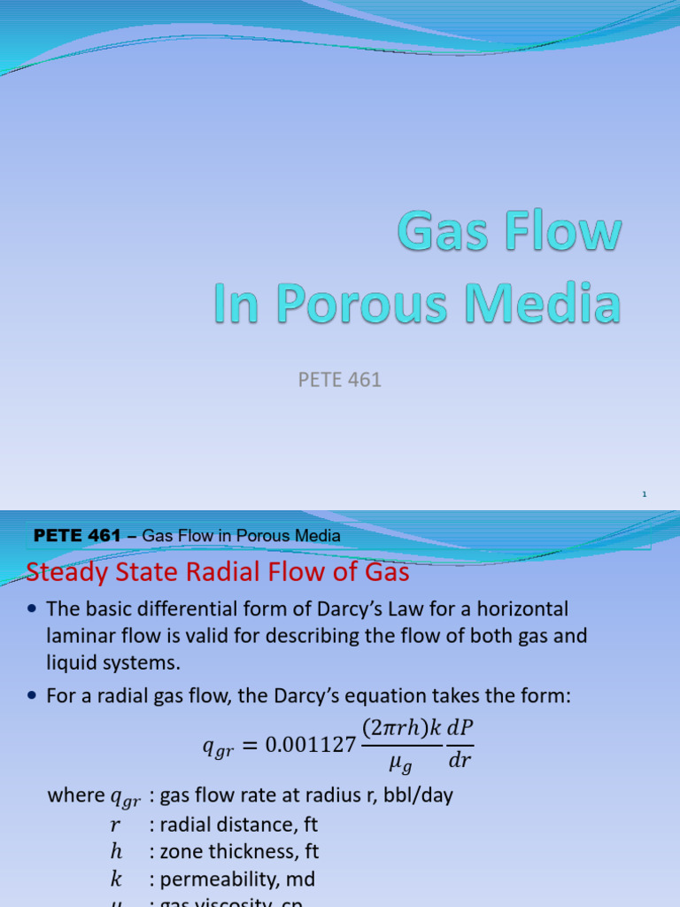 Gas Flow in Porous Media Analysis | PDF | Fluid Dynamics | Gases