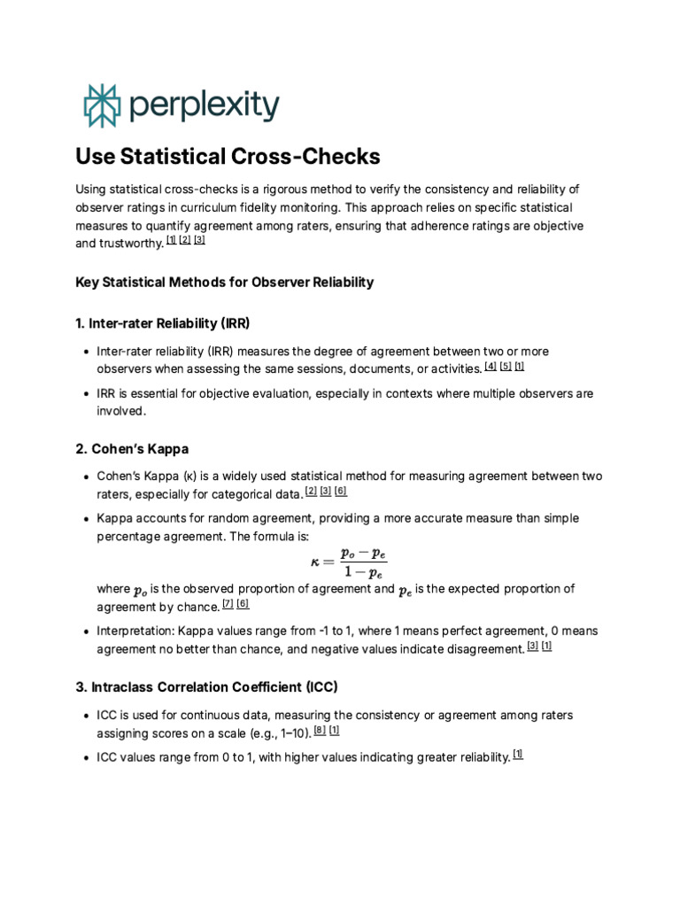 Observer Rating Reliability Methods | PDF | Multivariate Statistics ...