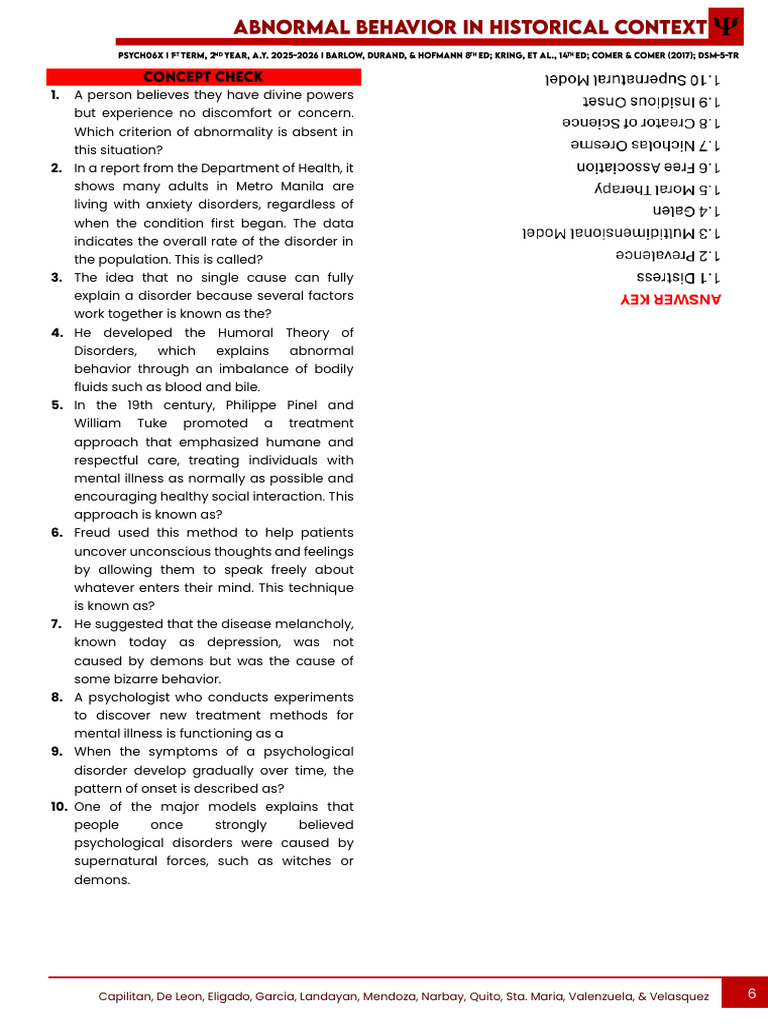 Understanding Abnormal Psychology Concepts | PDF