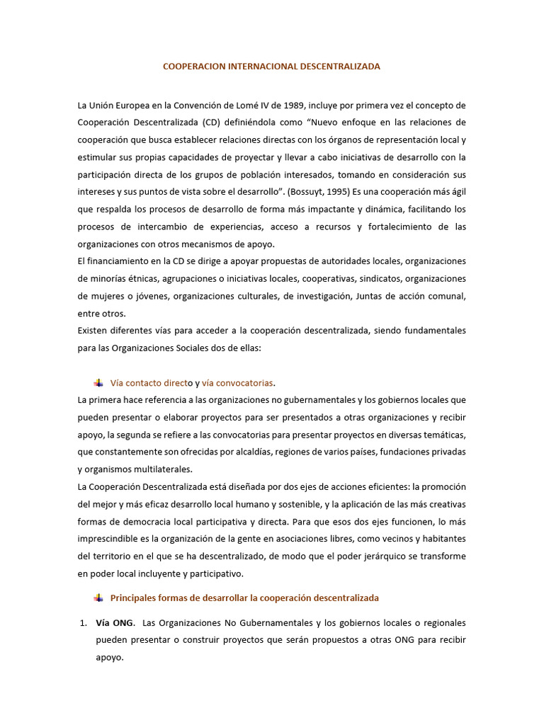 Fuentes de Cooperacion Internacional | PDF | America latina | Américas