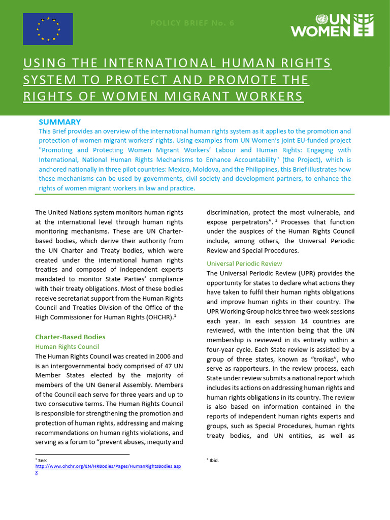 Protecting Women Migrant Workers' Rights | PDF | Convention On The ...
