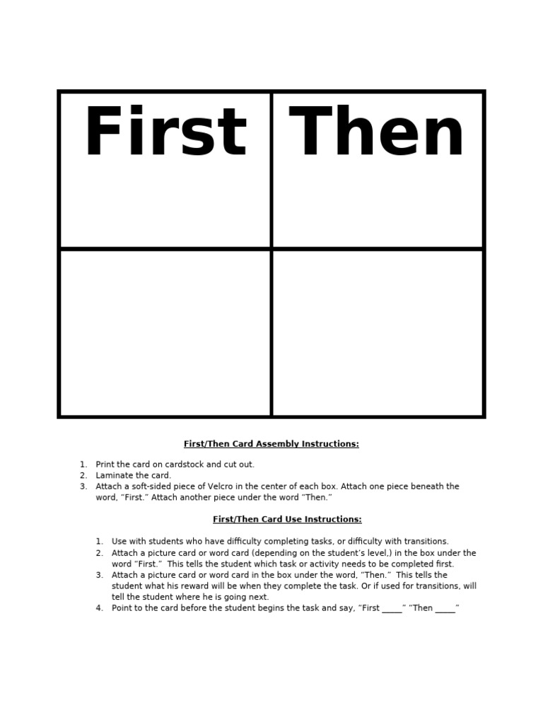 First/Then Card Assembly Guide | PDF