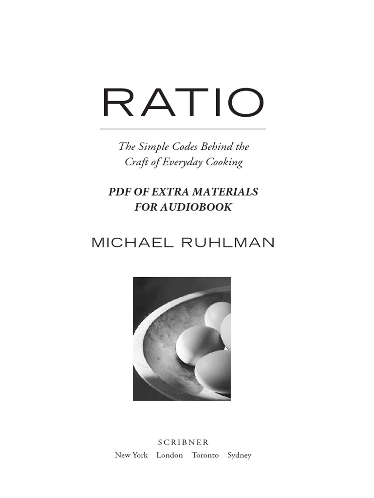 Cooking Ratios by Michael Ruhlman | PDF | Custard | Cakes