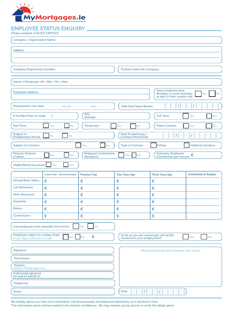 Employee Status and Salary Inquiry Form | PDF | Employment | Salary
