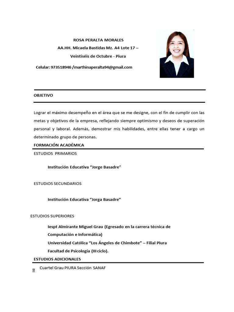 CV Rosa Peralta | PDF