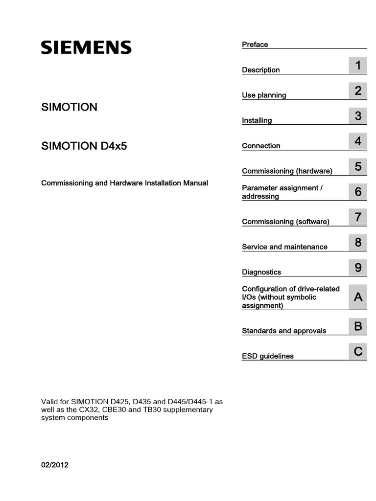 SIMOTION D4x5 Installation Manual | PDF | Power Supply | Computing