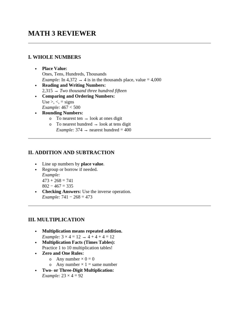 MATH 3 REVIEWER Final | PDF | Applied Mathematics | Mathematics