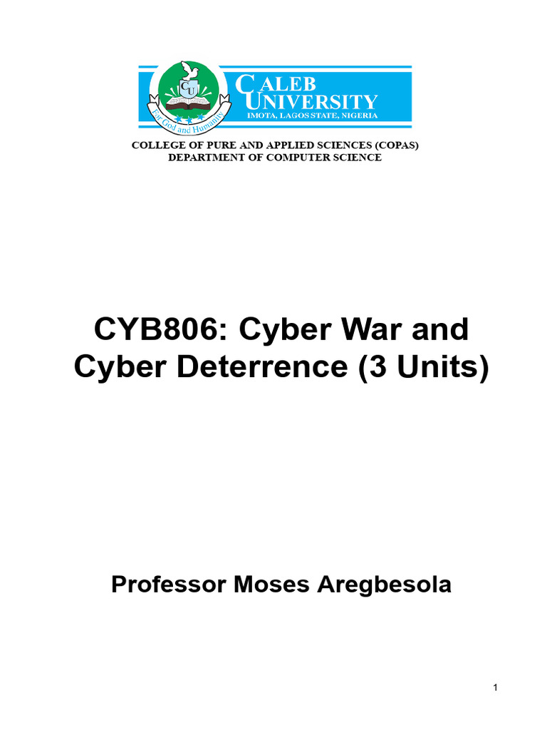 Cyber Warfare and Deterrence Course Overview | PDF | Cyberwarfare ...