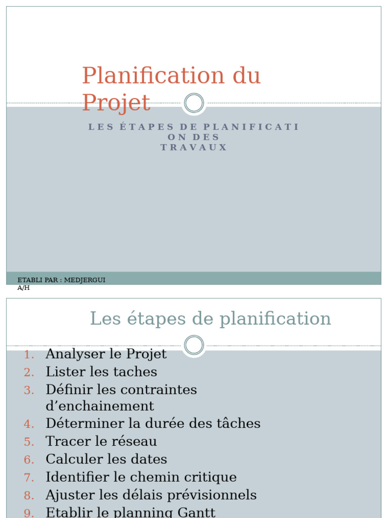 Étapes de Planification de Projet | PDF | Planification