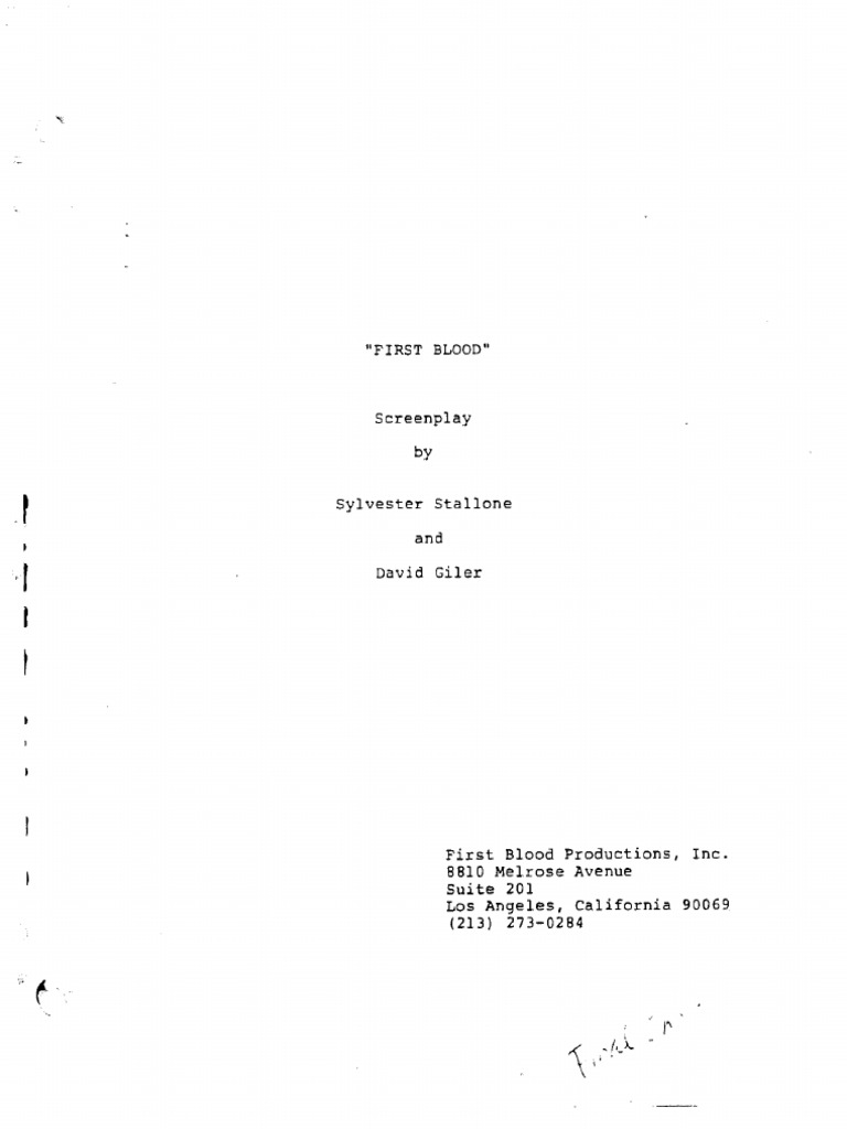 First Blood Screenplay Excerpt | PDF