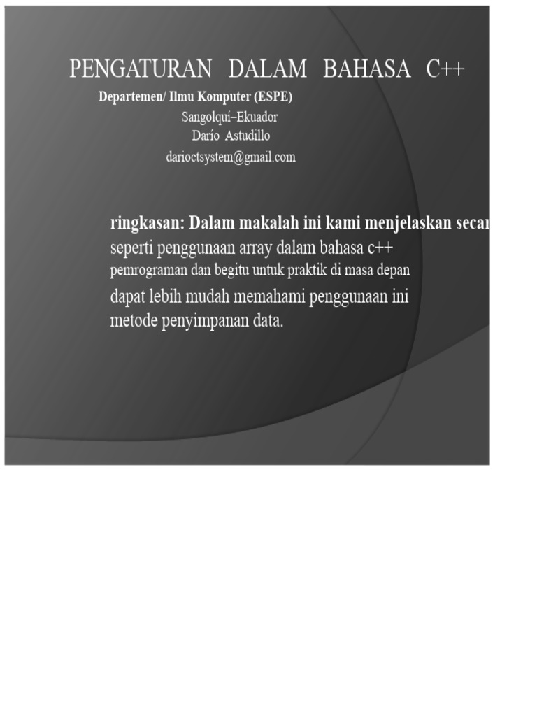 Penggunaan Array dalam C++ | PDF