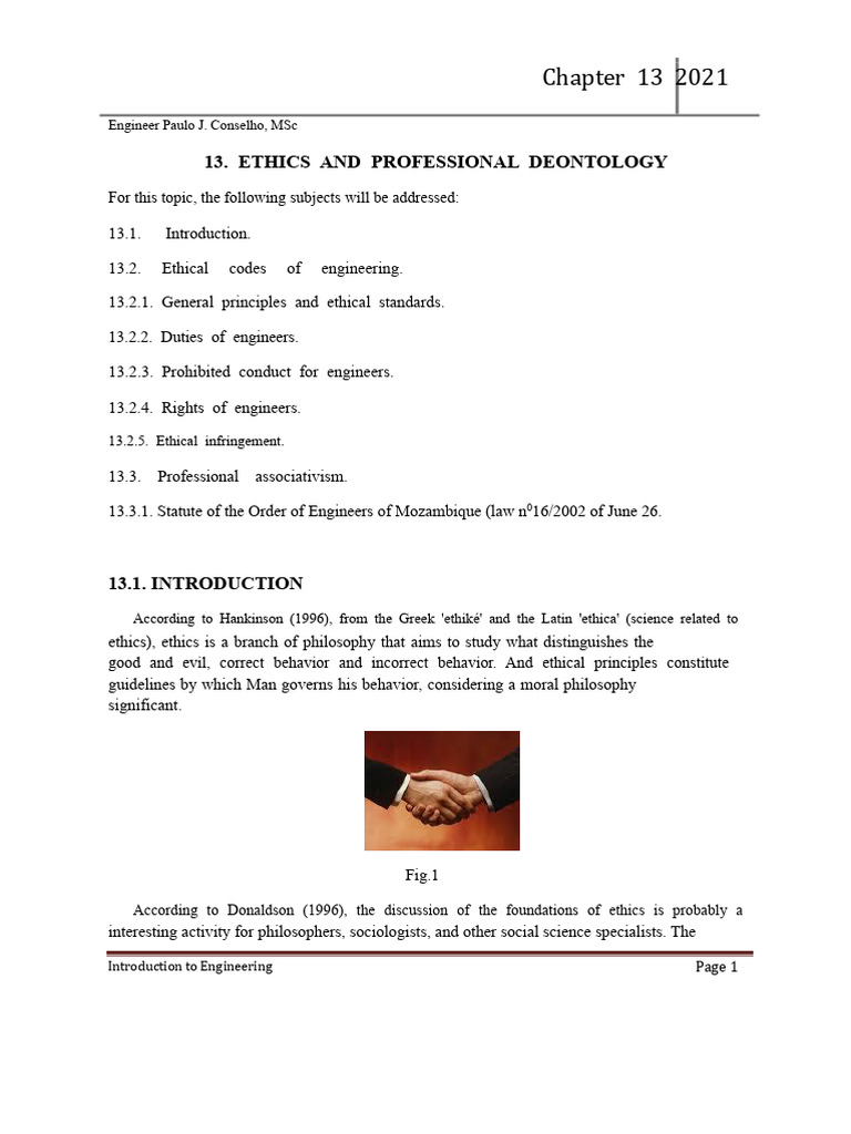 Engineering Ethics and Deontology Guide | PDF | Profession | Engineer