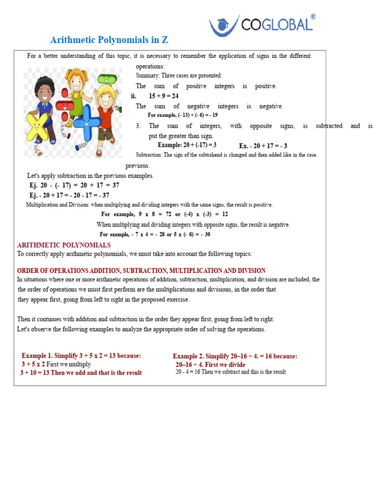 Understanding Arithmetic Polynomials | PDF | Arithmetic | Bracket