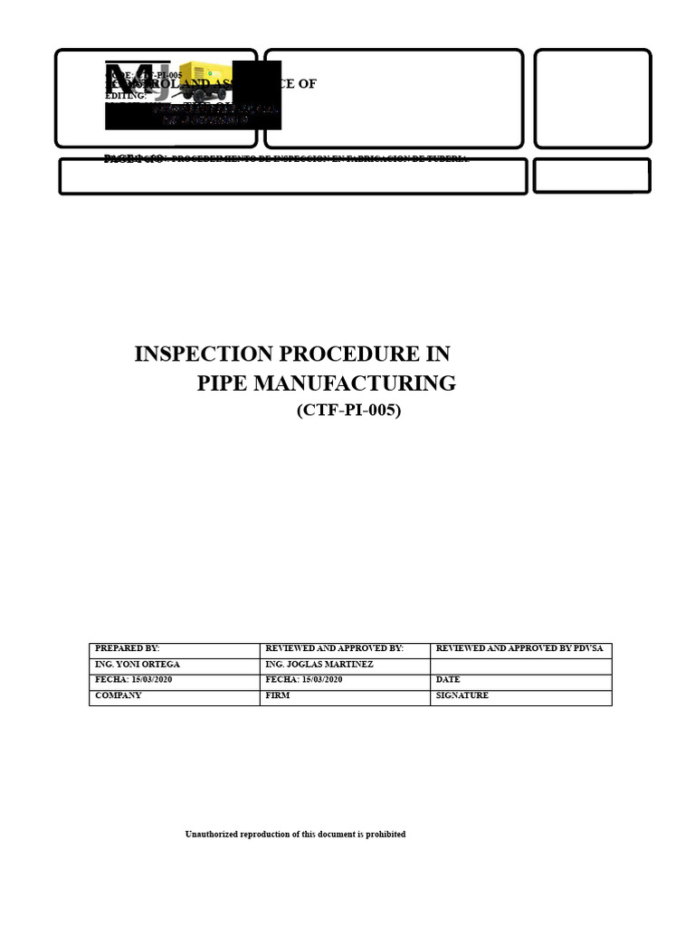 005 Proc. Inspection in Manufacturing and Assembly of Spool | PDF ...