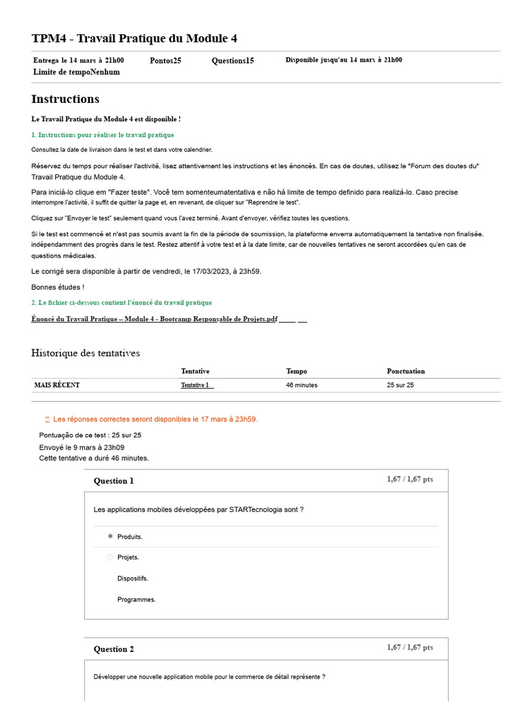 Instructions pour le TP Module 4 | PDF