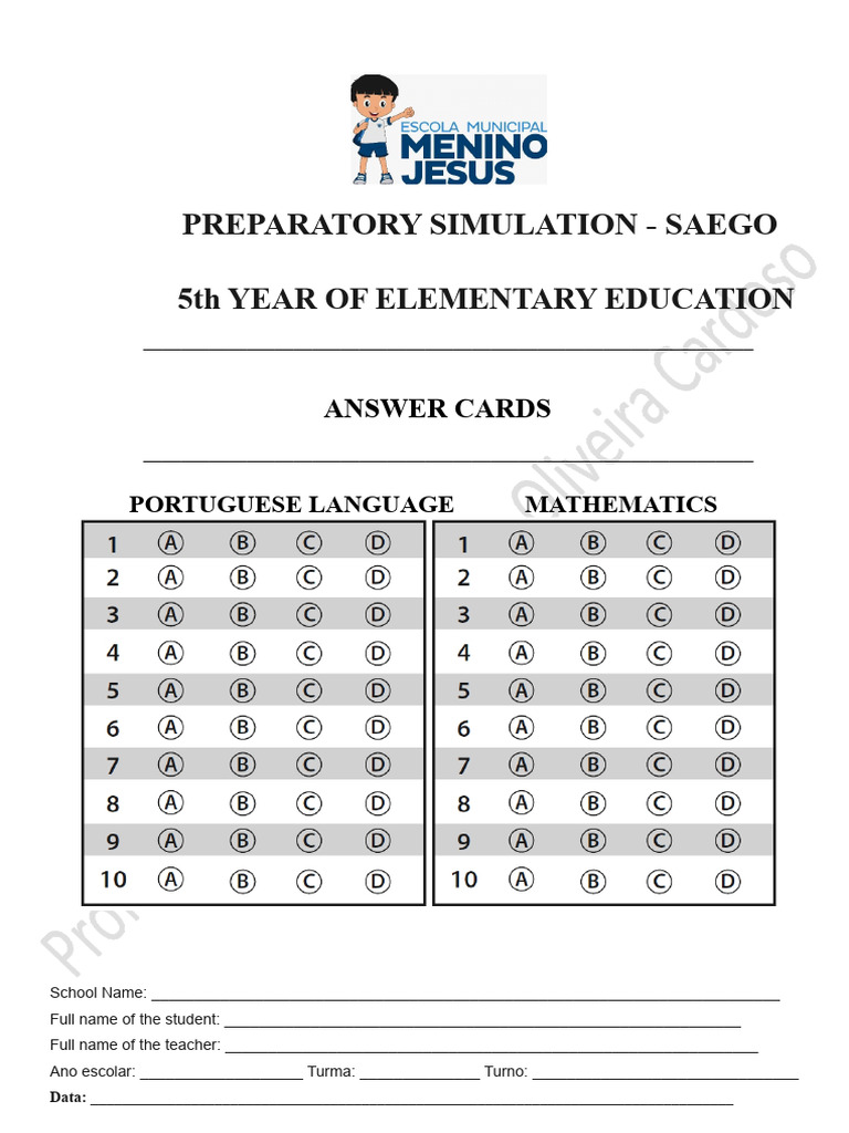 Mock Exam Answer Key SAEGO | PDF | Length