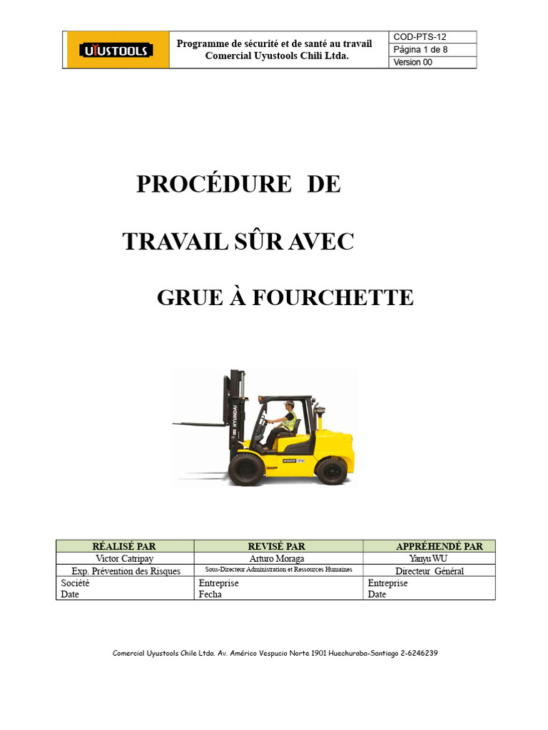 Procédure de Sécurité pour Chariot Élévateur | PDF | Sécurité | Chariot ...