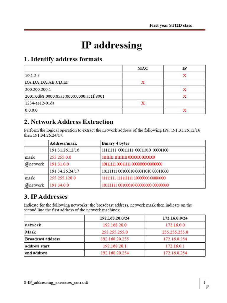 IP Addressing and Network Configuration Guide | PDF | Computer Network ...