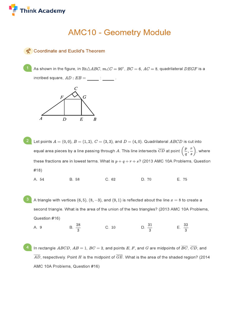 AMC10 - Geometry Module | PDF