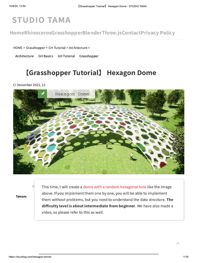 Grasshopper Hexagon Dome Tutorial | PDF | Sphere | Geometry