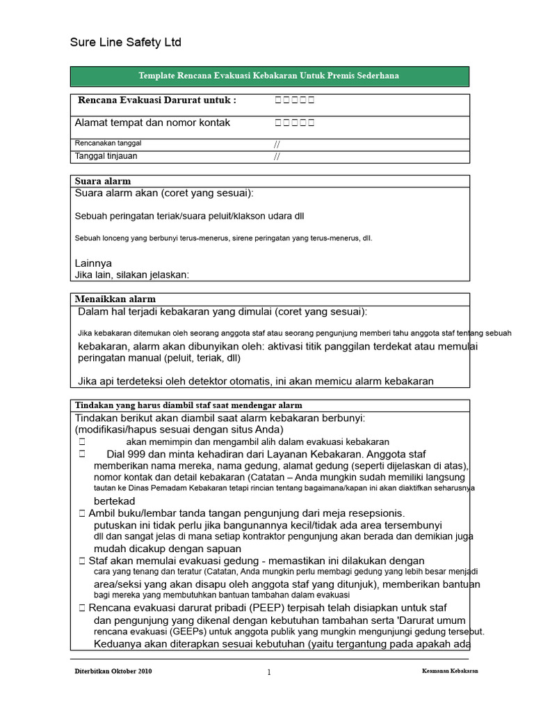 Rencana Evakuasi Kebakaran Sederhana | PDF