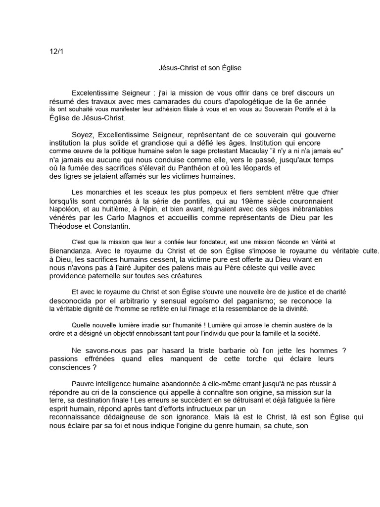 Jésus-Christ et l'Église : Un Appel à la Foi | PDF | Dieu | Jésus