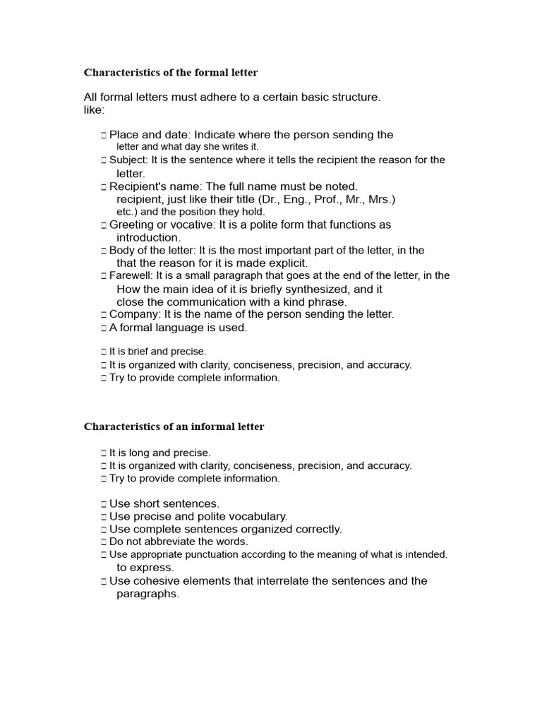 Formal Letter Structure Essentials | PDF