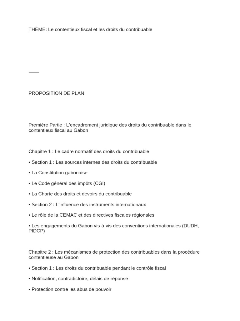 Droits du Contribuable en Contentieux Fiscal | PDF