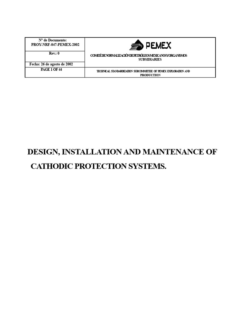Cathodic Protection Systems Standards | PDF | Corrosion | Anode