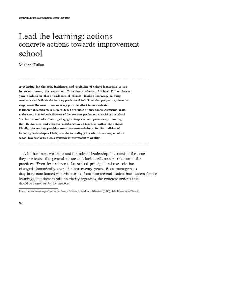 fullan | PDF | Teachers | Leadership