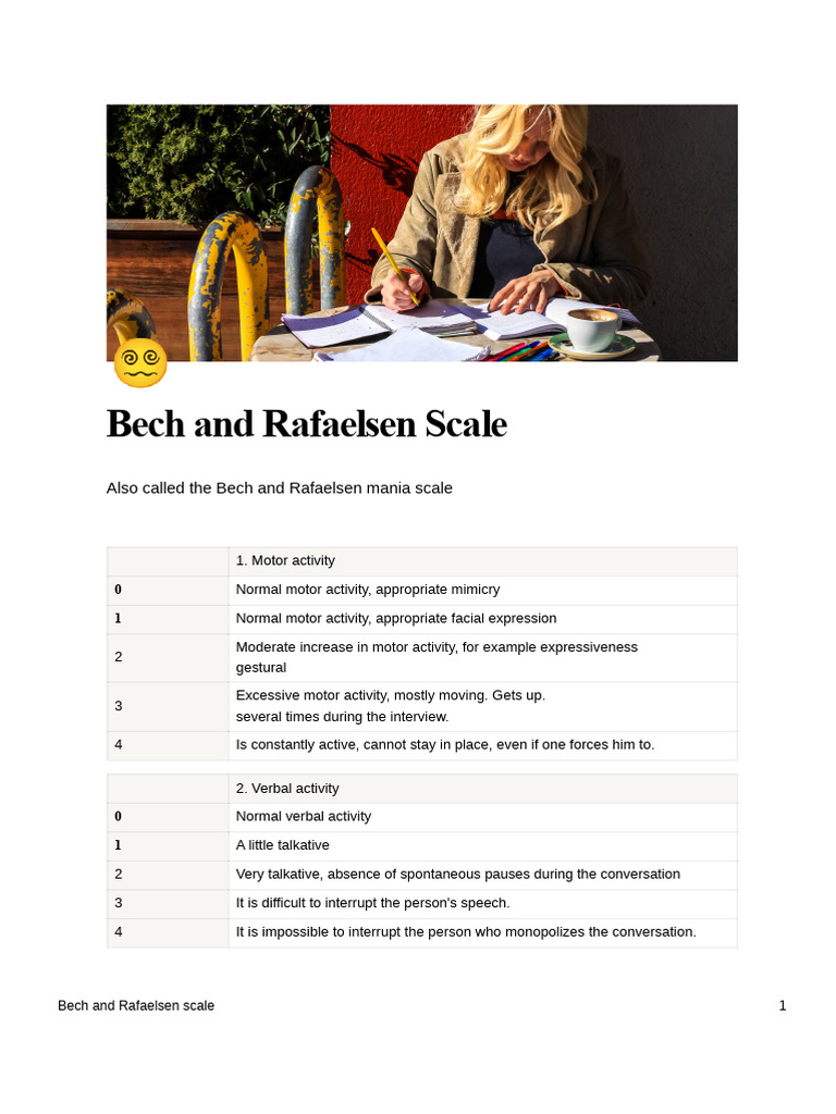 Bech and Rafaelsen Mania Scale Guide | PDF | Sleep | Mental Health