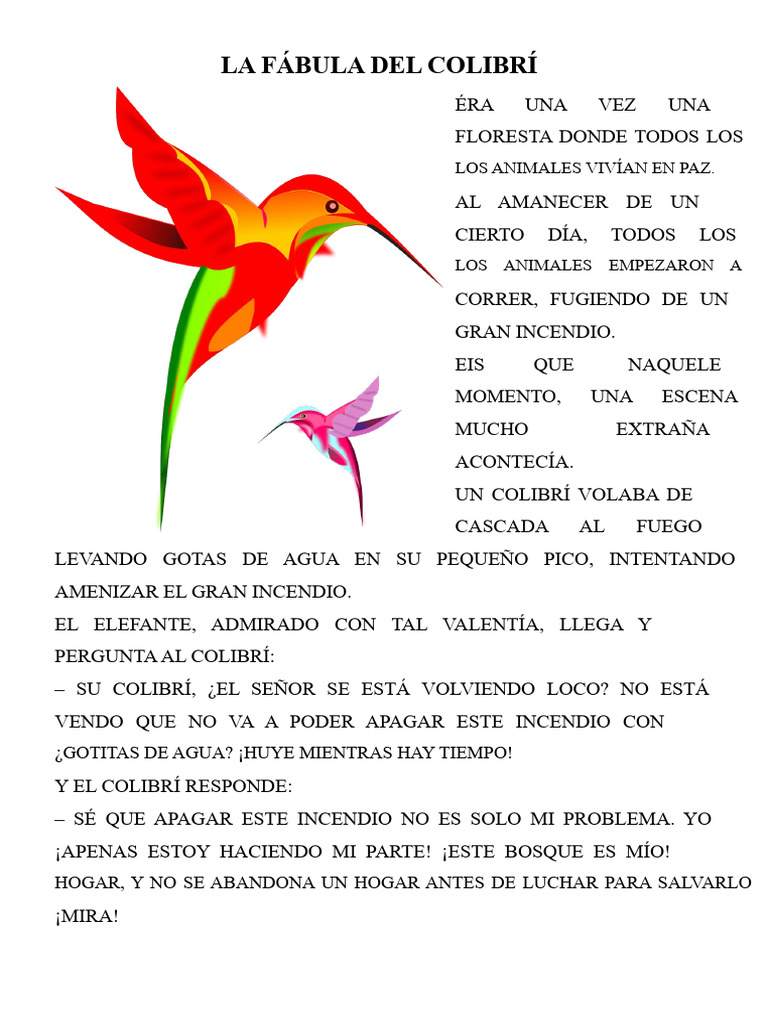 La valentía del colibrí en el fuego | PDF