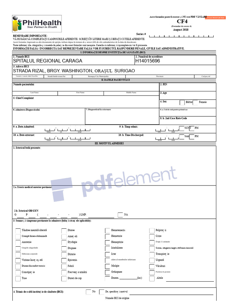 PhilHealth CF4 | PDF