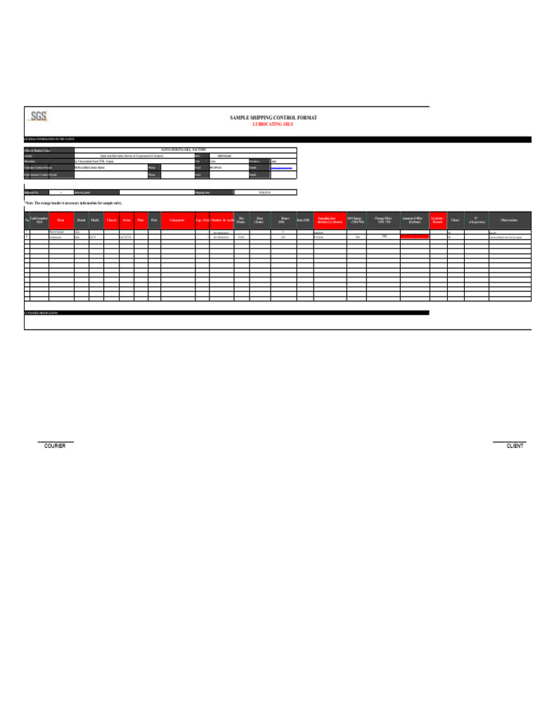 Sample Shipment Control Format_Lubricants | PDF | Gases | Mechanical ...