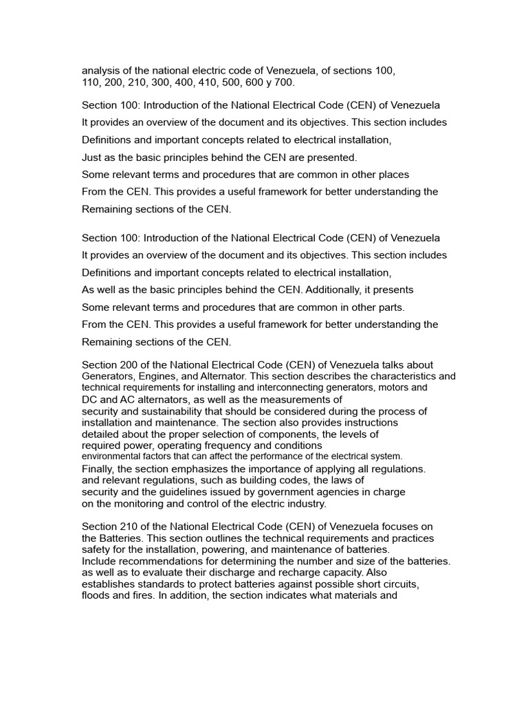 Analysis of The National Electrical Code of Venezuela | PDF ...