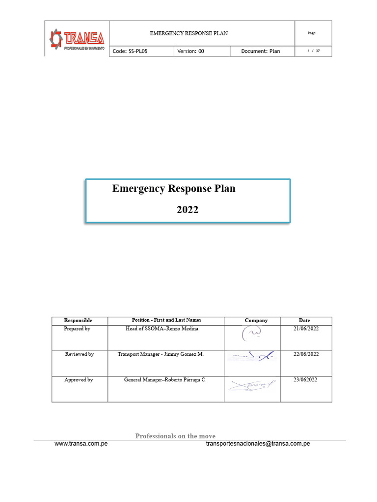 Emergency Response Plan Overview | PDF | Emergency Management | Emergency