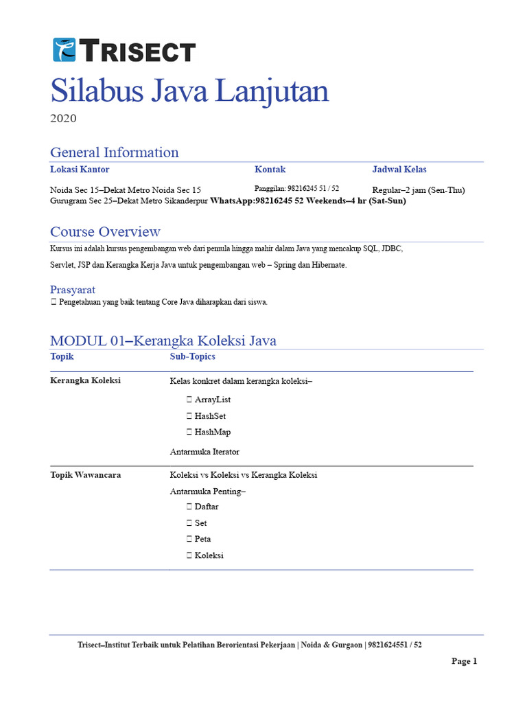 Kursus Java Lanjutan: Web & Hibernate | PDF