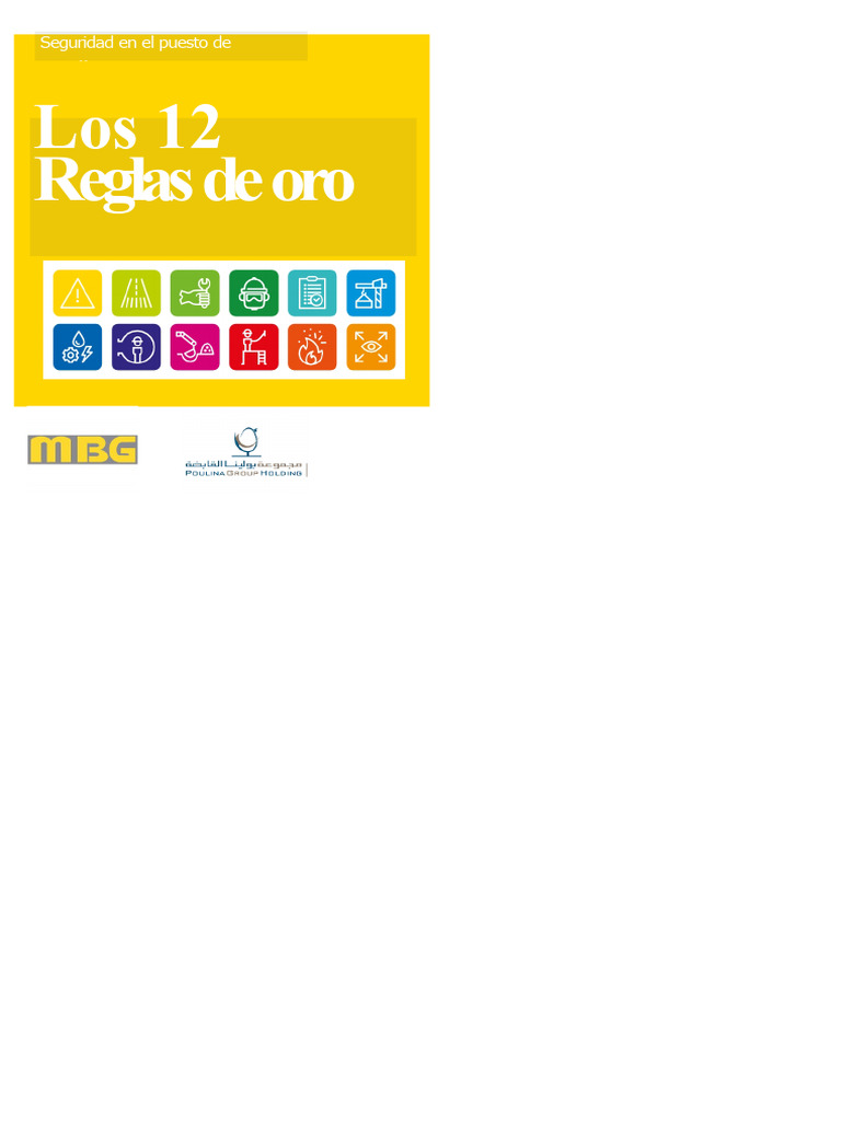 12 Reglas de Oro para la Seguridad Laboral | PDF