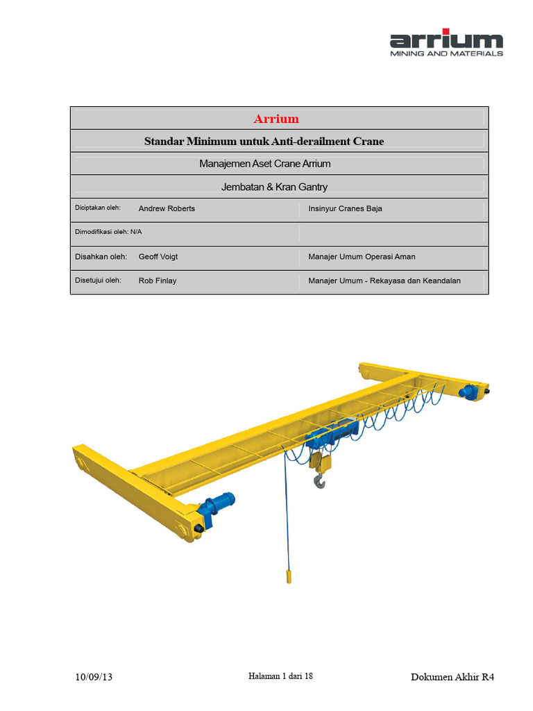 Standar Anti-Derailment Crane Arrium | PDF