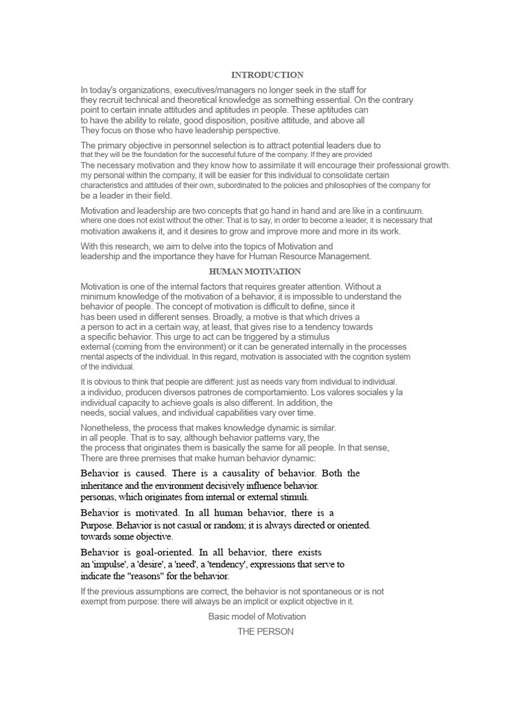 Motivation and Leadership in HR Management | PDF | Motivation ...