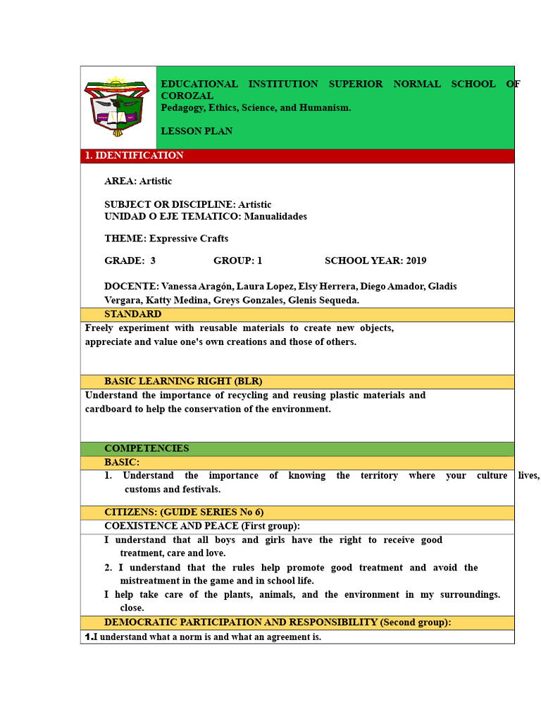 Expressive Crafts Lesson Plan for Grade 3 | PDF | Crafts | Recycling