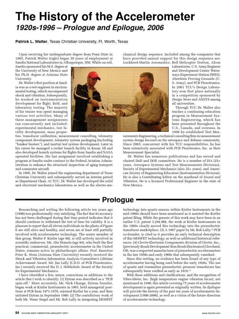 The History of The Accelerometer: 1920s-1996 - Prologue and Epilogue ...